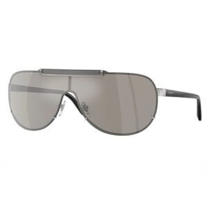 New! Versace VE2140 10006G Gray Mirror Shield Sunglasses, Unisex, Authentic